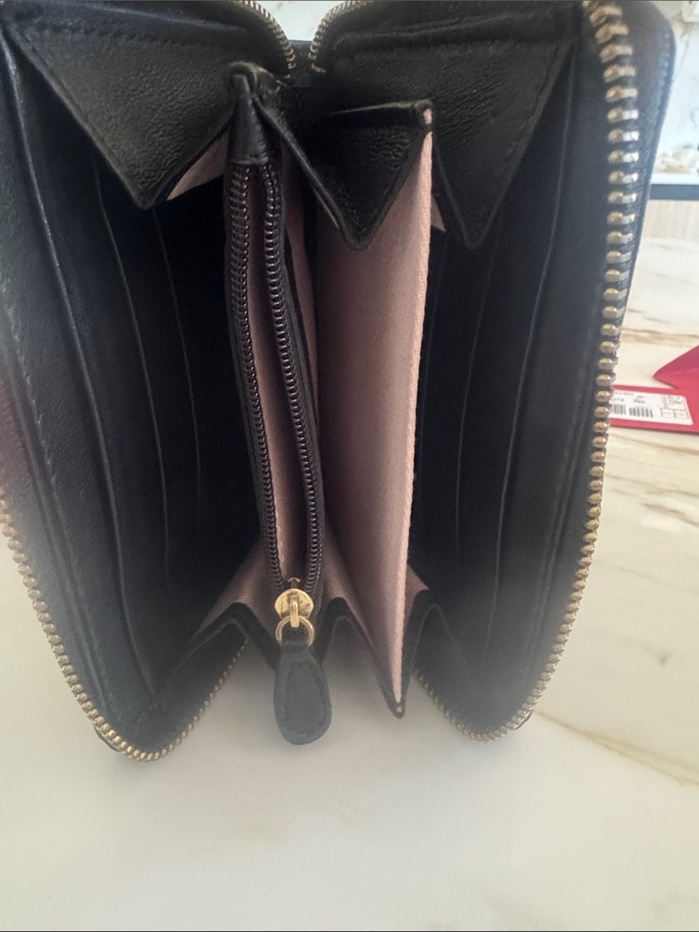 Valentino Black Leather Bow Zip wallet new - Picture 8 of 15